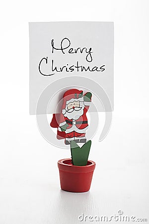 Santa Claus shaped note clip Stock Photo